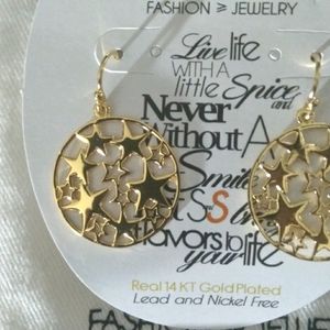 New gold star earrings